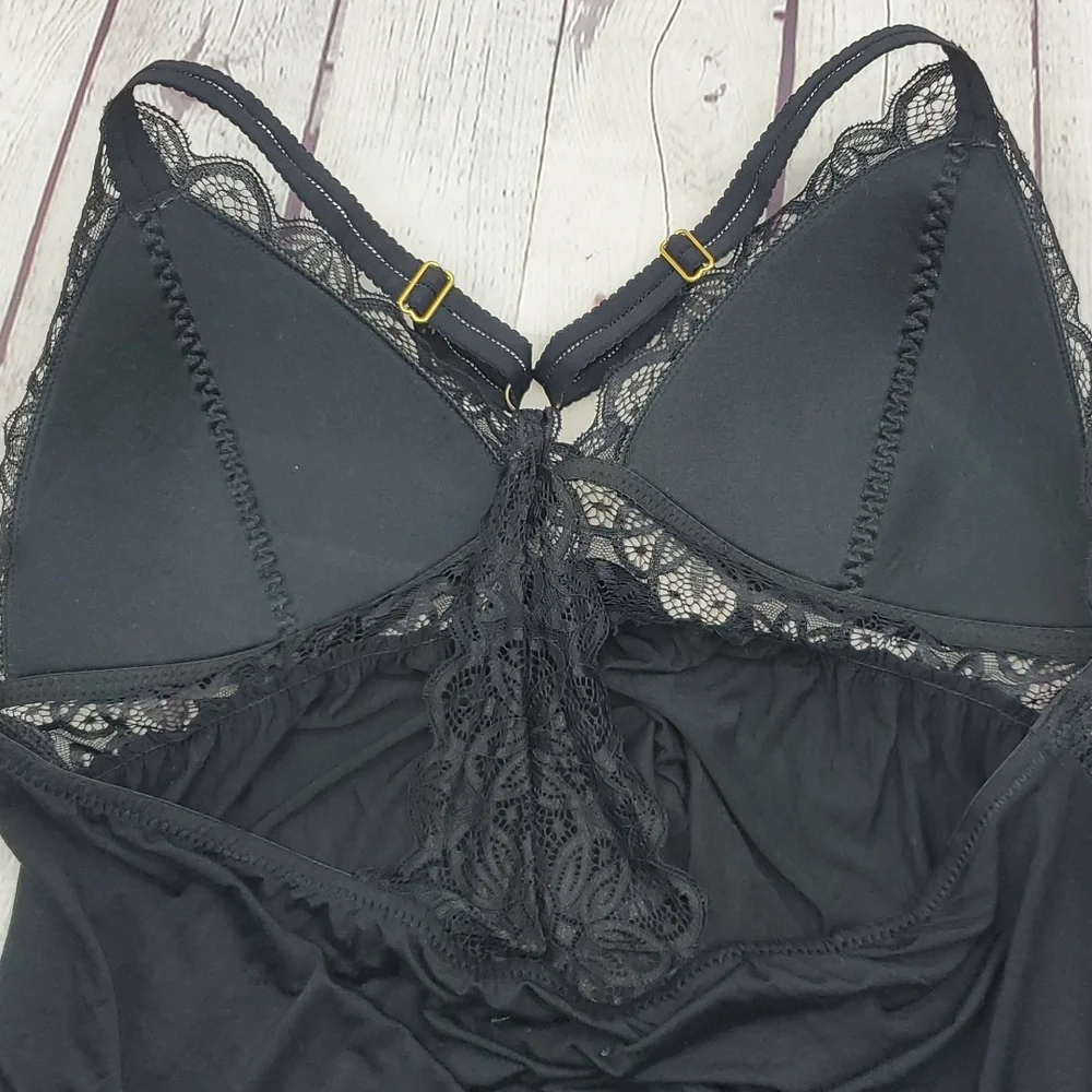 Daisy Fuentes Women  Chemise Teddy Babydoll Soft Stretch Mother Day Black Sz 1X - Picture 11 of 17